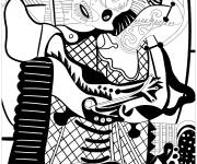 Coloriage &OElig;uvre de Picasso le baiser