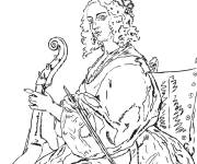Coloriage Artiste jouant un v&eacute;tiver de DA d'alto par Antoine Van Dyck