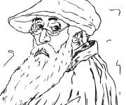 Coloriage Autoportrait de Camille Pissarro en noir et blanc