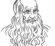 Coloriage et dessins gratuit Autoportrait de Da Vinci à imprimer