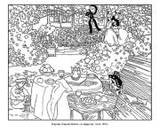 Coloriage Claude Monet, Le d&eacute;jeuner