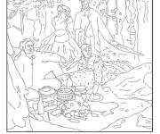 Coloriage Claude Monet, Le d&eacute;jeuner sur l&rsquo;herbe