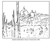 Coloriage Claude Monet, Venise le Grand Canal