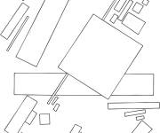 Coloriage Composition supr&eacute;matiste par Kazimir Malevitch