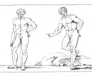 Coloriage Deux hommes de L&eacute;onard de Vinci