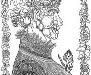 Coloriage Et&eacute; de Giuseppe Arcimboldo