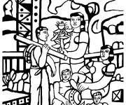 Coloriage Fernand leger le campeur