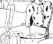 Coloriage Fillette au ballon dessin&eacute; par Pablo Picasso