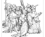 Coloriage Groupe de dix spectateurs par Jerome bosch