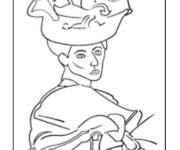 Coloriage Henri Matisse, La femme au chapeau