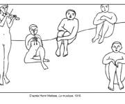 Coloriage Henri Matisse, La musique 1910