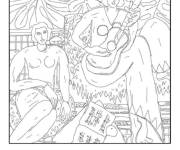 Coloriage Henri Matisse, La musique