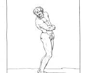 Coloriage Homme dessin&eacute; par L&eacute;onard de Vinci