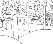 Coloriage L'Hiver par Kazimir Malevitch