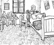 Coloriage La chambre de Vincent &agrave; Arles