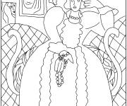 Coloriage La grande robe bleue et Mimosas