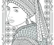 Coloriage La Jeune Fille &agrave; la perle