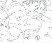 Coloriage La naissance de V&eacute;nus de Sandro Botticelli