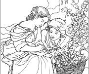 Coloriage La petite marchande de fruits