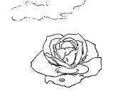 Coloriage La Rose m&eacute;ditative de Salvador Dali