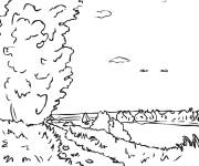 Coloriage La Seine &agrave; la Bouille de Alfred Sisley