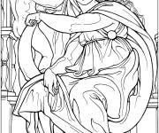 Coloriage La Sibylle de Delphes de Michel-Ange