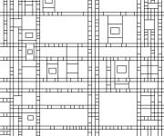 Coloriage et dessins gratuit Le Boogie Woodie de Broadway de Piet Mondrian à imprimer