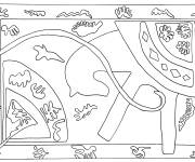 Coloriage Le cheval, L'&eacute;cuy&egrave;re et le clown de Henri Matisse