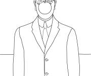 Coloriage Le Fils de l'homme de Ren&eacute; Magritte