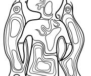 Coloriage Le gar&ccedil;on avec le poisson