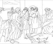Coloriage Le manteau sanglant de Joseph est pr&eacute;sent&eacute; &agrave; Jacob