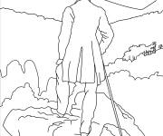 Coloriage Le Vagabond de Caspar David Friedrich