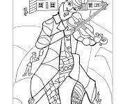 Coloriage Le violoniste vert