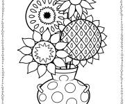 Coloriage Les tournesols de Van Gogh en vase