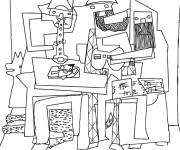 Coloriage Les trois musiciens par Pablo Picasso
