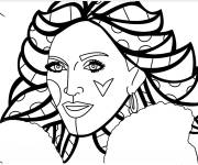 Coloriage Madone par l'artiste Romero Britto