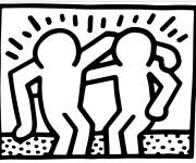 Coloriage Meilleurs amis de Keith Haring
