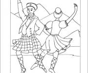 Coloriage et dessins gratuit Montagnes tableau c&eacute;l&egrave;bre à imprimer