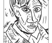 Coloriage Pablo Picasso, autoportrait