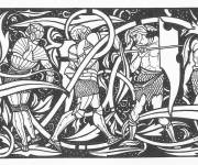 Coloriage Page de titre pour le mort darthur 1893