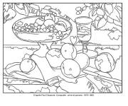 Coloriage Paul C&eacute;zanne, Compotier