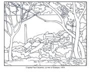 Coloriage Paul C&eacute;zanne, La mer &agrave; l&rsquo;Estaque
