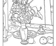 Coloriage Paul C&eacute;zanne, Le vase bleu
