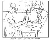 Coloriage Paul C&eacute;zanne, Les joueurs de cartes 1890-1895