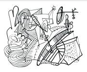Coloriage Peinture c&eacute;l&egrave;bre en noir et blanc