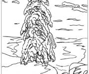 Coloriage et dessins gratuit Peinture Dans le d&eacute;sert du nord d'Ivan Shishkin ps à imprimer