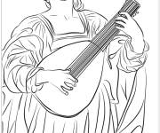 Coloriage Portrait c&eacute;l&egrave;bre Sainte C&eacute;cile