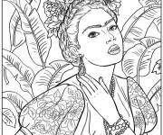 Coloriage Portrait d&rsquo;une femme de Salvador Dali