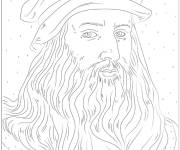Coloriage Portrait Leonardo da Vinci