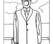Coloriage Ren&eacute; Magritte, Le fils de l&rsquo;Homme